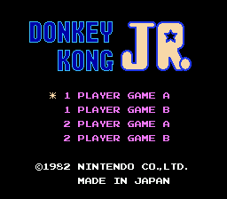 Donkey Kong Jr. title screenshot